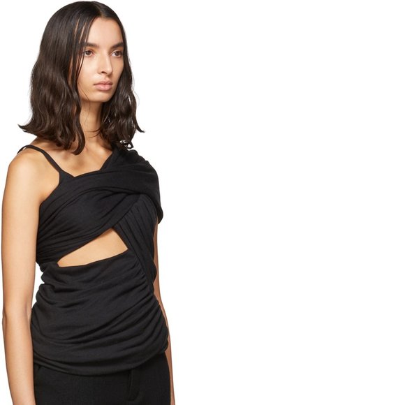 SOLD RICK OWENS FW19 LARRY • Black Draped Alix Top - Picture 4 of 13